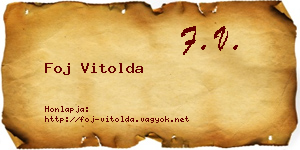 Foj Vitolda névjegykártya